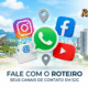Imagem com montagem de logos de redes sociais em 3D sobre cenário urbano de São José dos Campos. No topo, logo do Portal Roteiro SJC. Abaixo, frase chamativa convidando para contato.