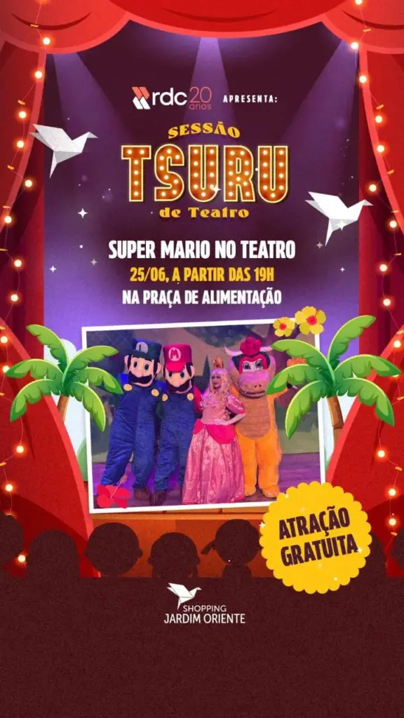 “Sessão Tsuru de Teatro” Traz Este Mês Super Mário