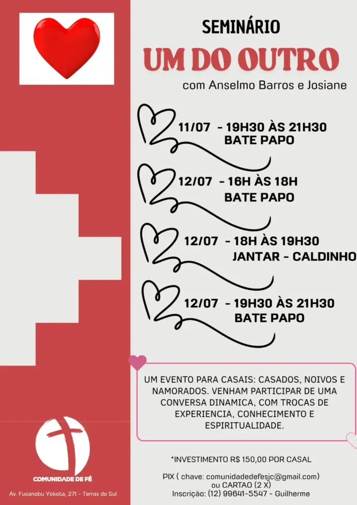 Seminário Um do Outro fortalece casais em São José dos Campos
