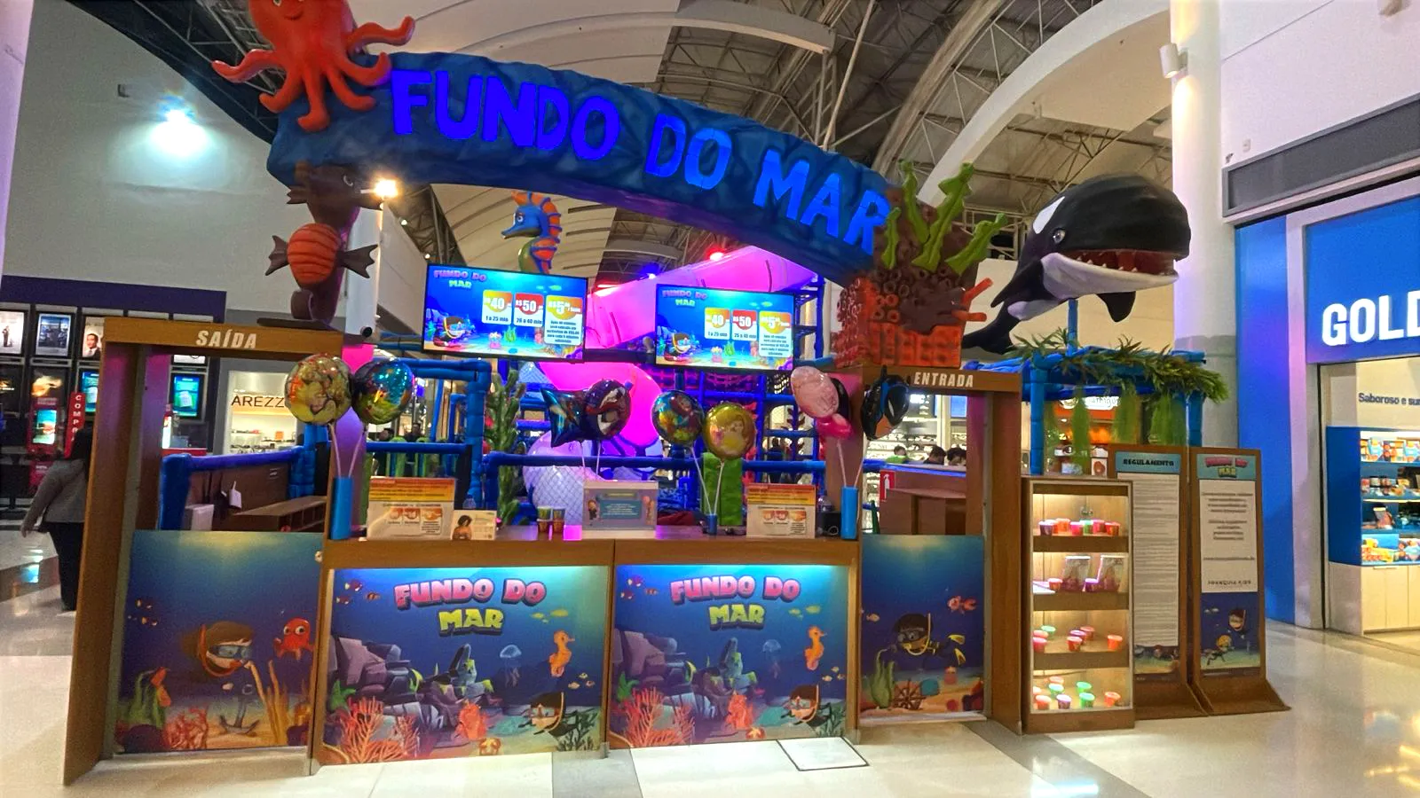 Parque Fundo do Mar é atração infantil no Shopping Jardim Oriente