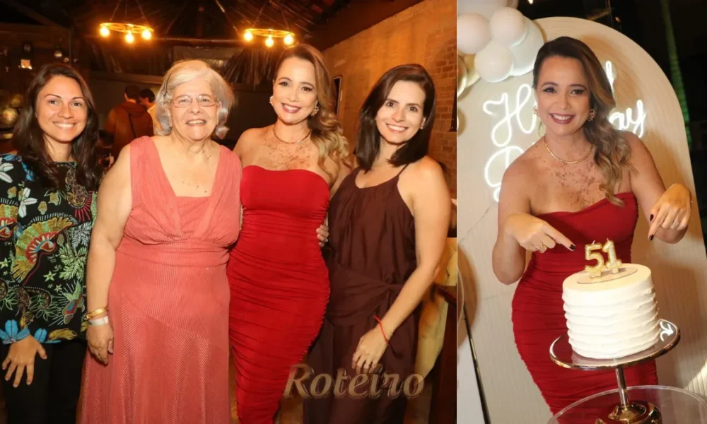 Alessandra Lab e familiares comemorando seus 51 anos