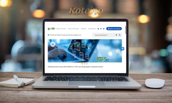 Tela de computador mostrando o portal da NFS-e Nacional para prestadores de serviços em São José dos Campos.