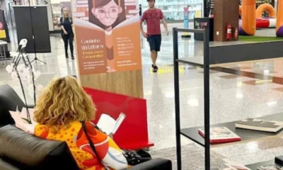 Lounge de leitura e troca de livros no Shopping Jardim Oriente São José dos Campos