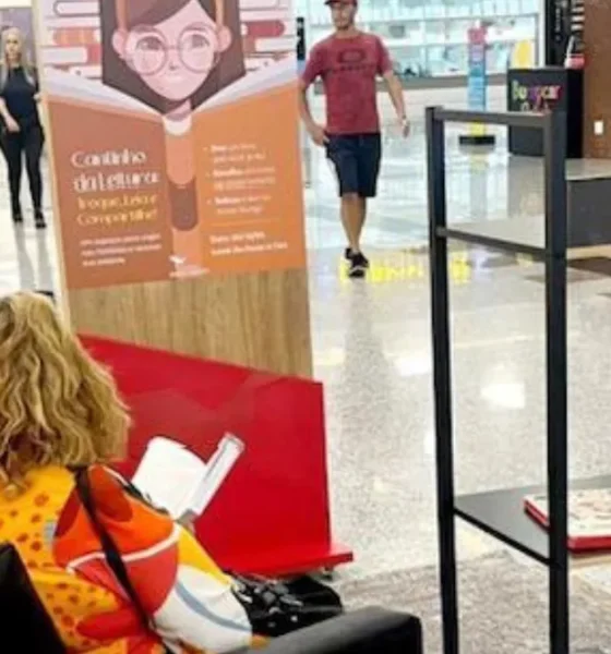 Lounge de leitura e troca de livros no Shopping Jardim Oriente São José dos Campos