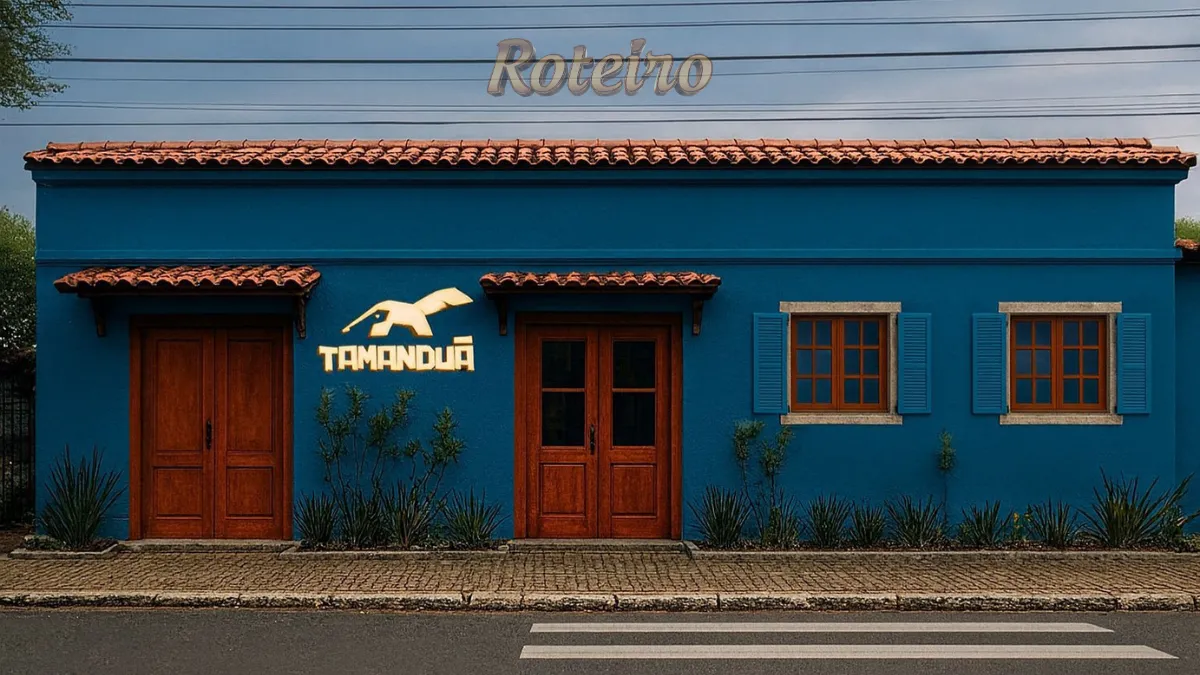 Fachada do Tamanduá Bar em São José dos Campos, decoração inspirada na cultura brasileira