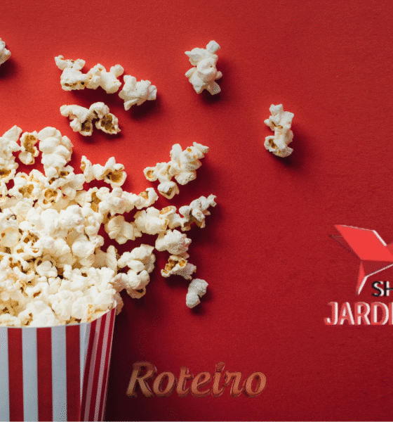 pote de pipoca e logo do shopping Jardim oriente