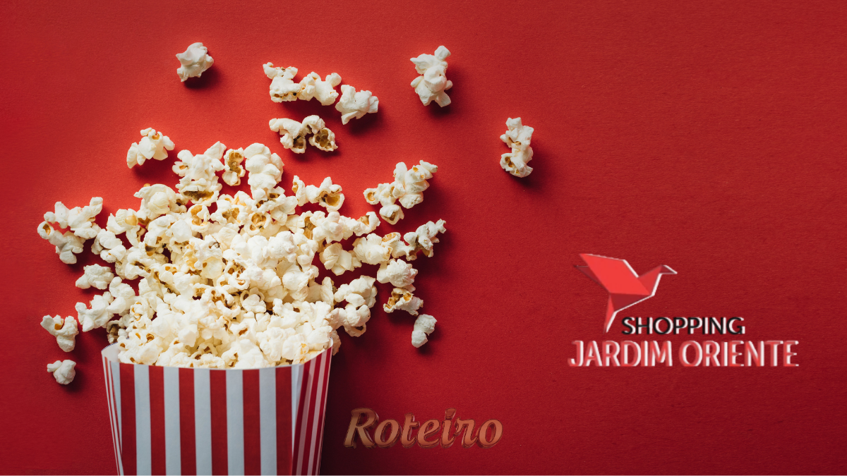 pote de pipoca e logo do shopping Jardim oriente