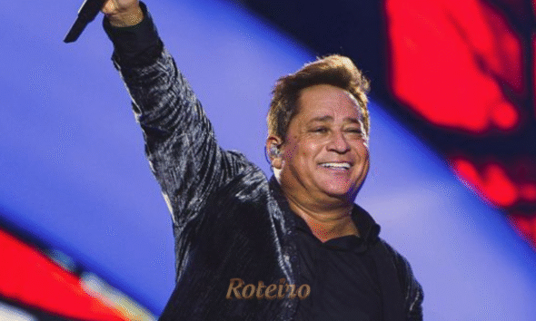 Cantor Leonardo em show chamando para o show em SJC