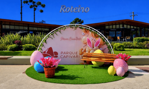 Parque Capivari decorado para a Páscoa de 2026