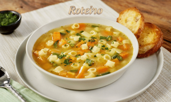 sopa de legumes com macarrão deliciosa e saborosa