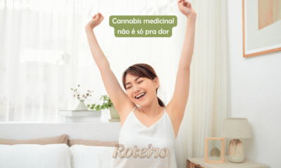 Mulher se espreguiçando após uma noite tranquila de sono sem dor. Canábis Medicinal tratamentos SJC