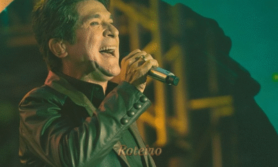 Cantor Daniel com uma jaqueta de couro preta, cantando em um dos shows e se preparando para o Caçapava Rodeio Fest 2026