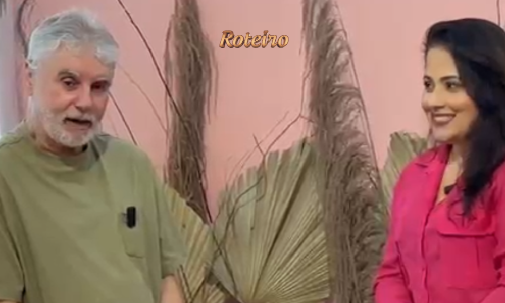 Marcio Marcondes e Elaine Calé durante gravação da coluna Figura de Ouro em São José dos Campos — Portal RoteiroSJC