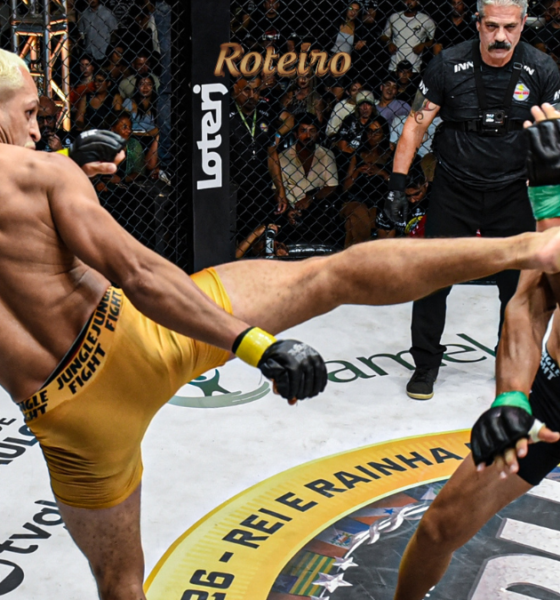 Octógono do Jungle Fight montado na Farma Conde Arena, em São José dos Campos (SJC), palco das semifinais do Fight do Milhão
