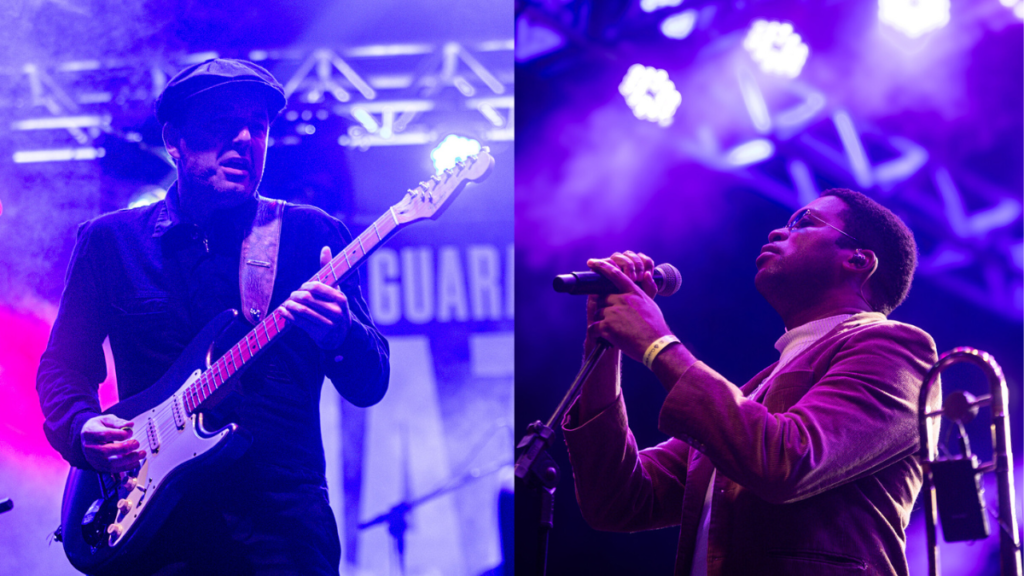 Guitarrista e vocalista se apresentam no palco do Guararema Jazz & Blues Festival em Guararema SP — foto divulgação Prefeitura de Guararema