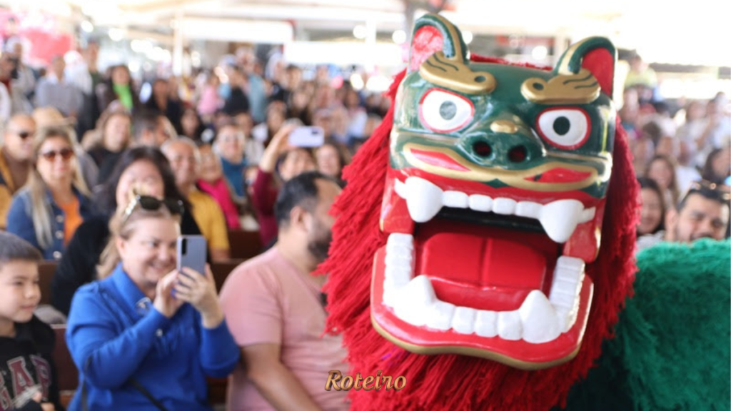 danca do leao shishimai na festa cerejeira campos jordao