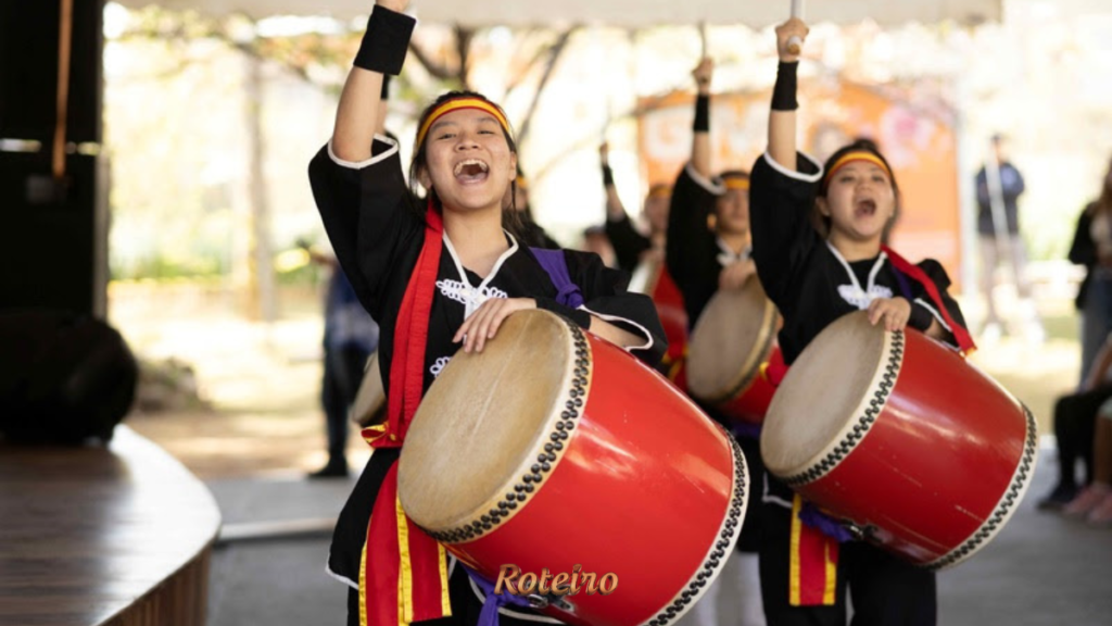 apresentacao de taiko na festa cerejeira campos jordao