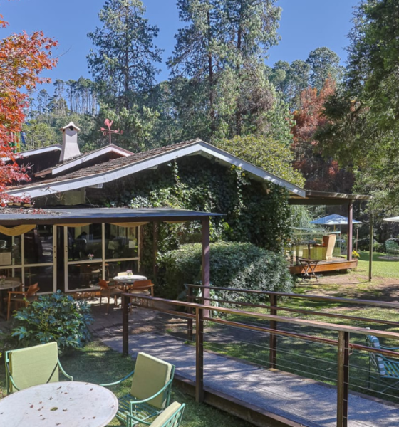 Casa Bambui inverno Mantiqueira — vista do restaurante no Parque Bambui em Campos do Jordao SJC