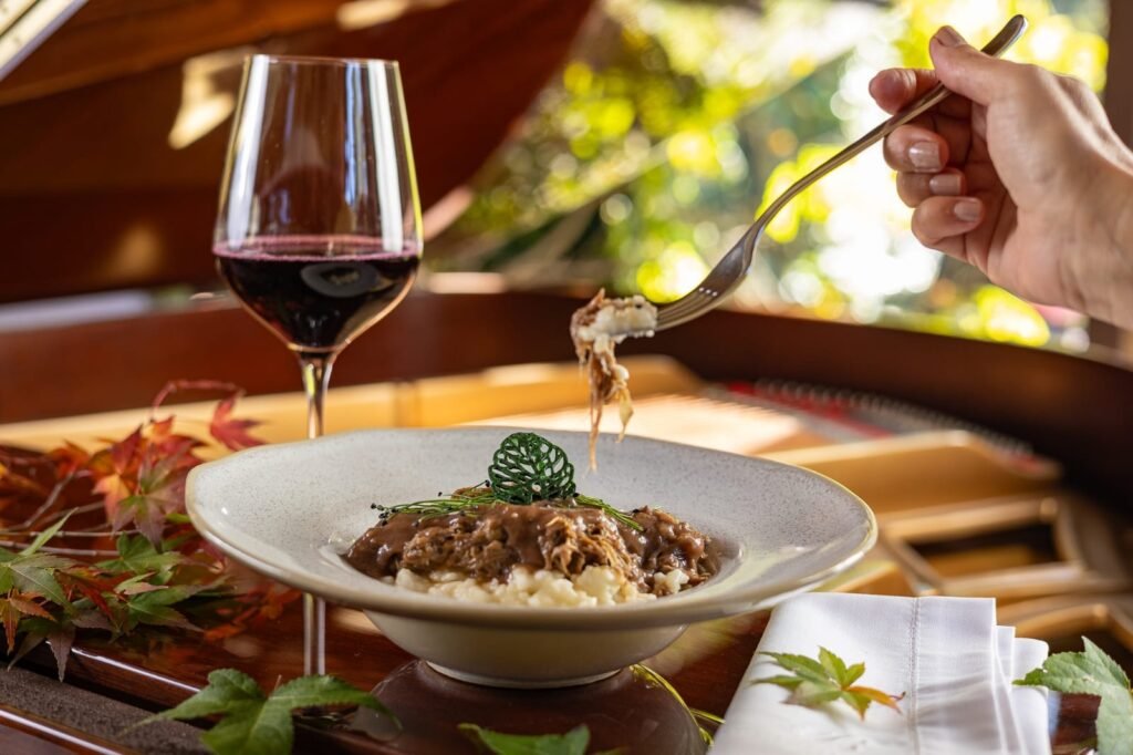 Risotto cremoso paleta de cordeiro Casa Bambui inverno Mantiqueira