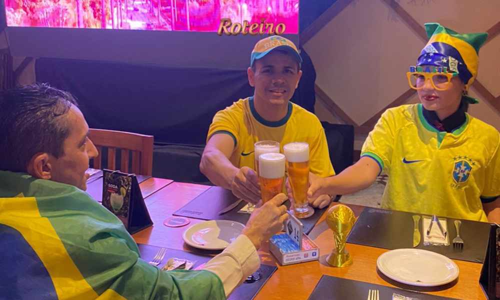 Churrascaria Estância Copa do Mundo, torcedores e telão