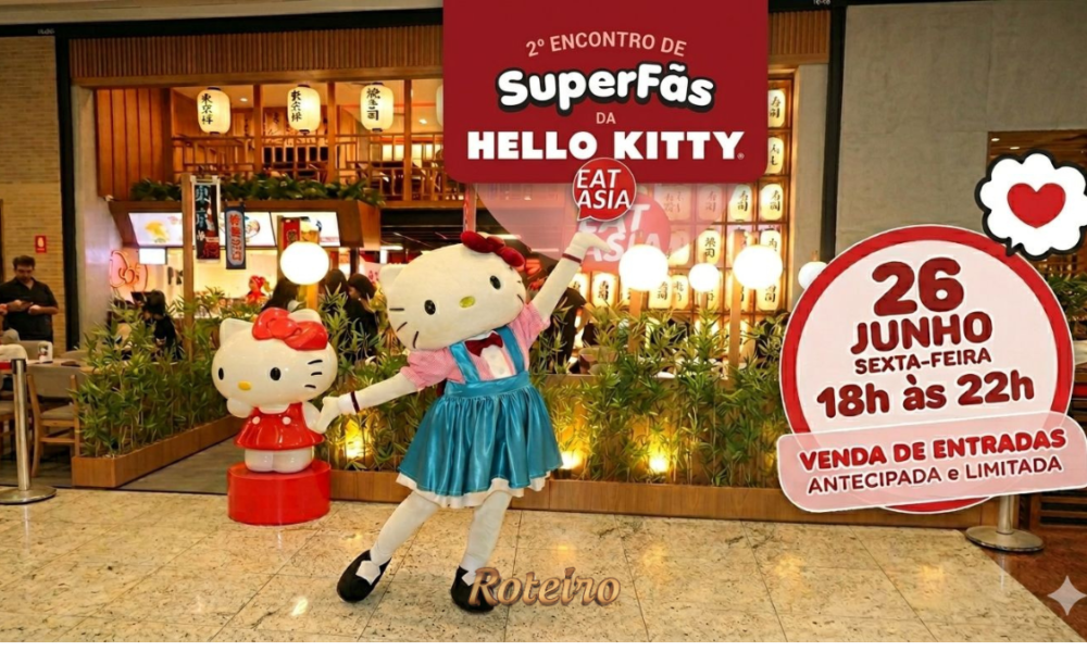 encontro Hello Kitty SJC 2026 Eat Asia Vale Sul Shopping Sao Jose dos Campos superfas