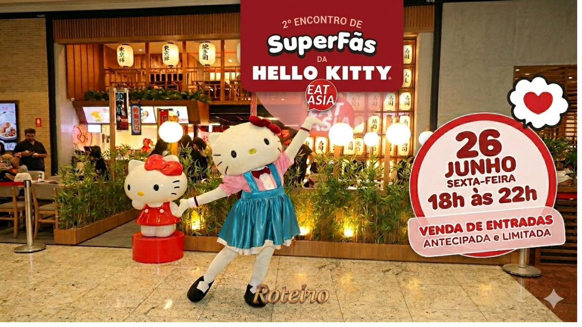 encontro Hello Kitty SJC 2026 Eat Asia Vale Sul Shopping Sao Jose dos Campos superfas