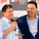 Governador Tarcísio de Freitas e vice Felicio Ramuth na entrega da nova escola estadual em SJC