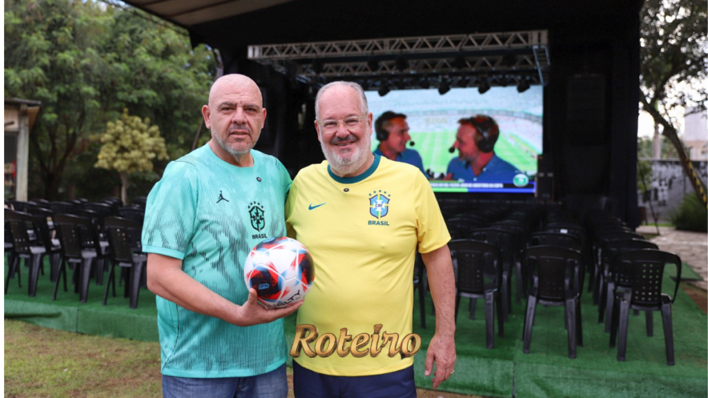 Fan Fest Guararema Copa do Mundo — público reunido no Parque Deoclésia para assistir jogos do Brasil