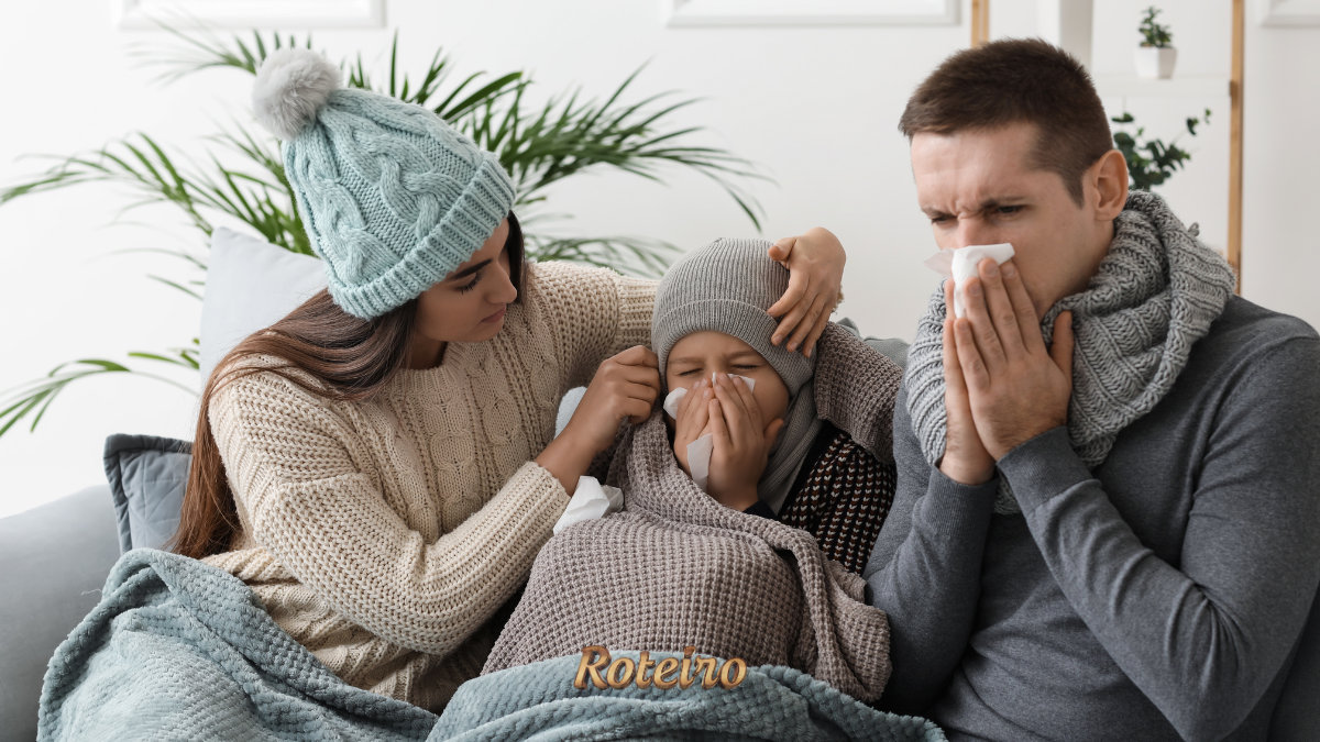 gripe inverno SJC familia com sintomas de gripe no inverno em Sao Jose dos Campos