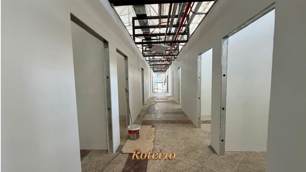 Novo AME SJC centro — vista aérea do prédio em construção no centro de São José dos Campos