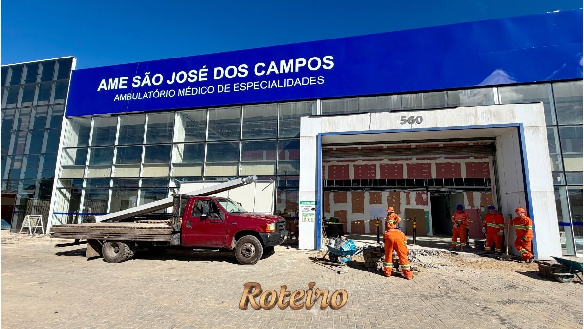 Novo AME SJC centro — fachada do prédio em obras na Avenida Nelson D'Ávila em São José dos Campos