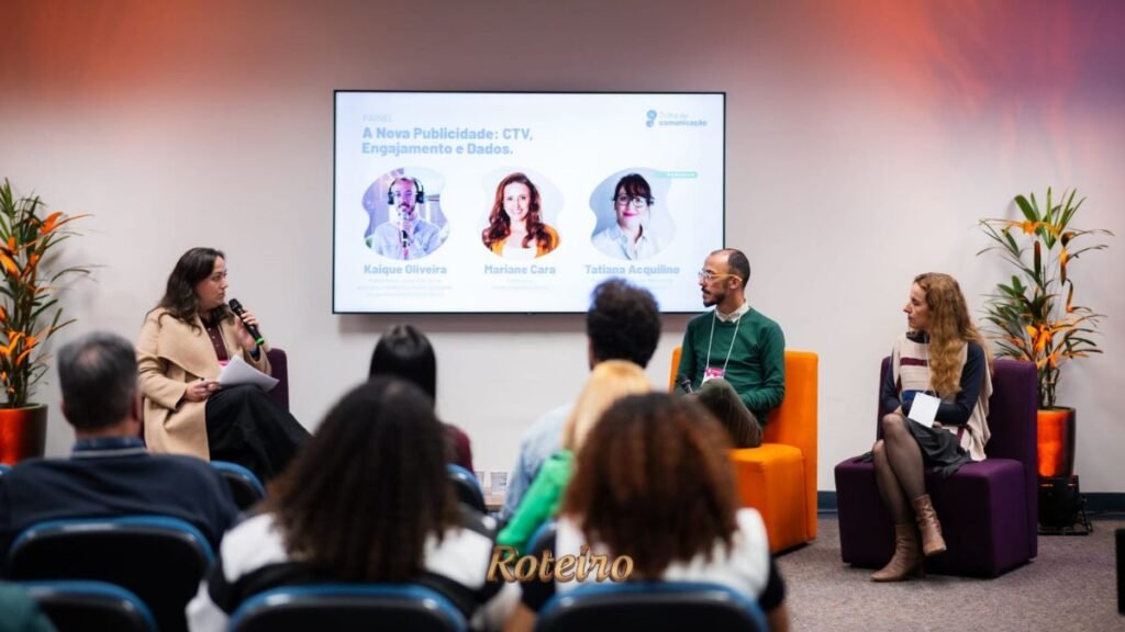 ProConecta Summit SJC 2026 — painel A Nova Publicidade com Kaique Oliveira, Mariane Cara e Tatiana Acquilino no PIT São José dos Campos