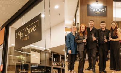 Fachada e fundadores da Ma Cave Vinhos SJC brindam no aniversário de 2 anos