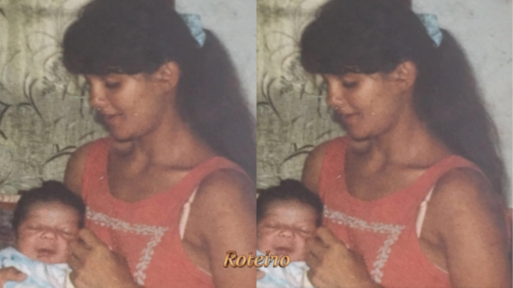 Casemiro criança colo da mãe Dona Magda bairro Santana SJC