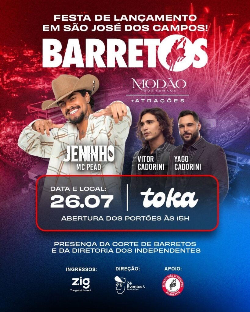 festa peao barretos sjc flyer lancamento toka