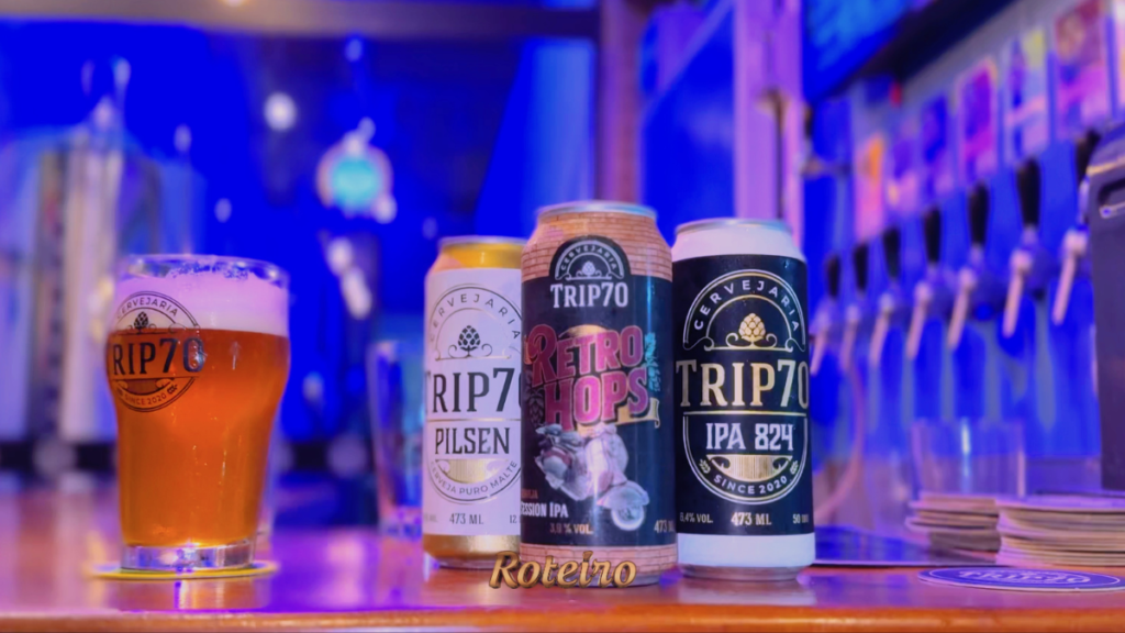 Rótulos da cervejaria Trip70 rota paulista da cerveja