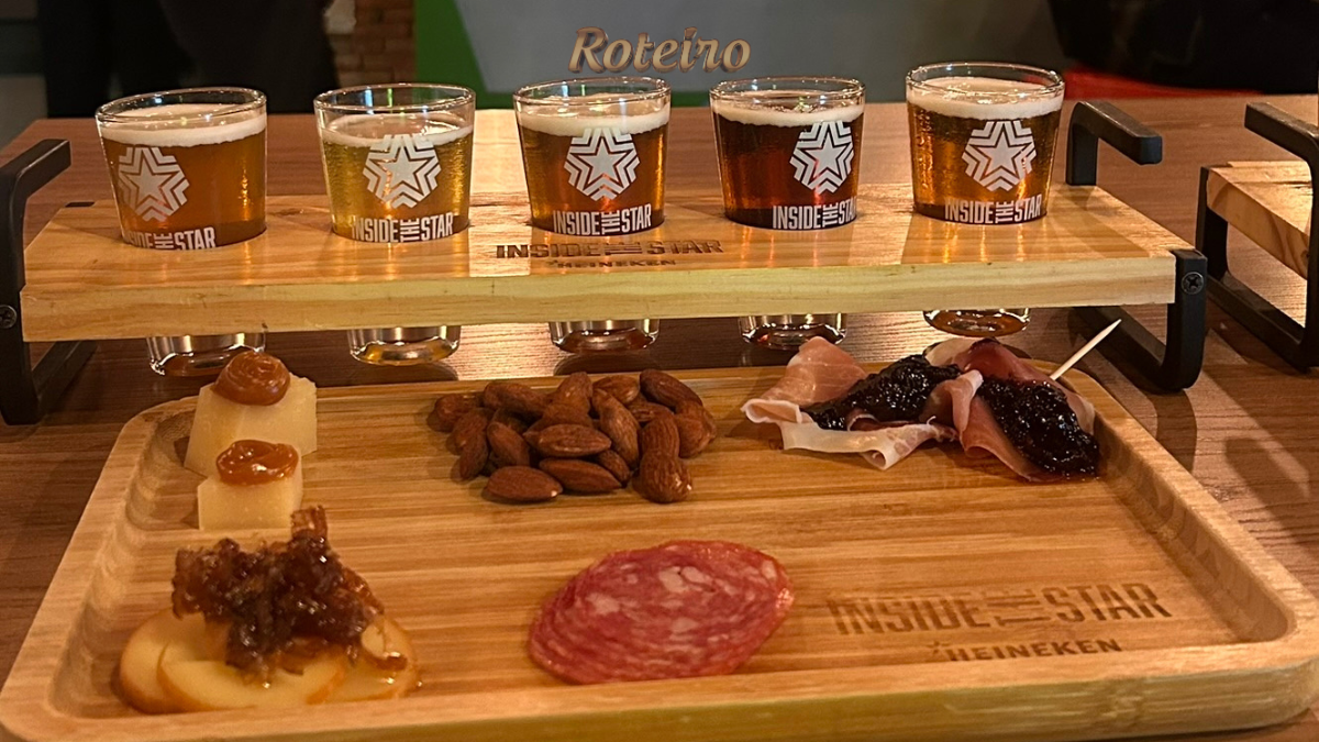 Tour Heineken em Jacareí — tábua de degustação com harmonização do Inside the Star