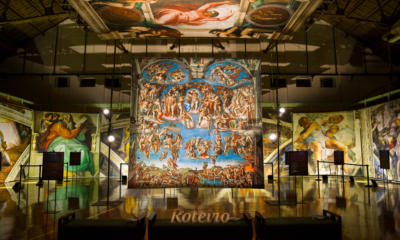 Capela Sistina CenterVale SJC - painel de O Juízo Final na exposição de Michelangelo