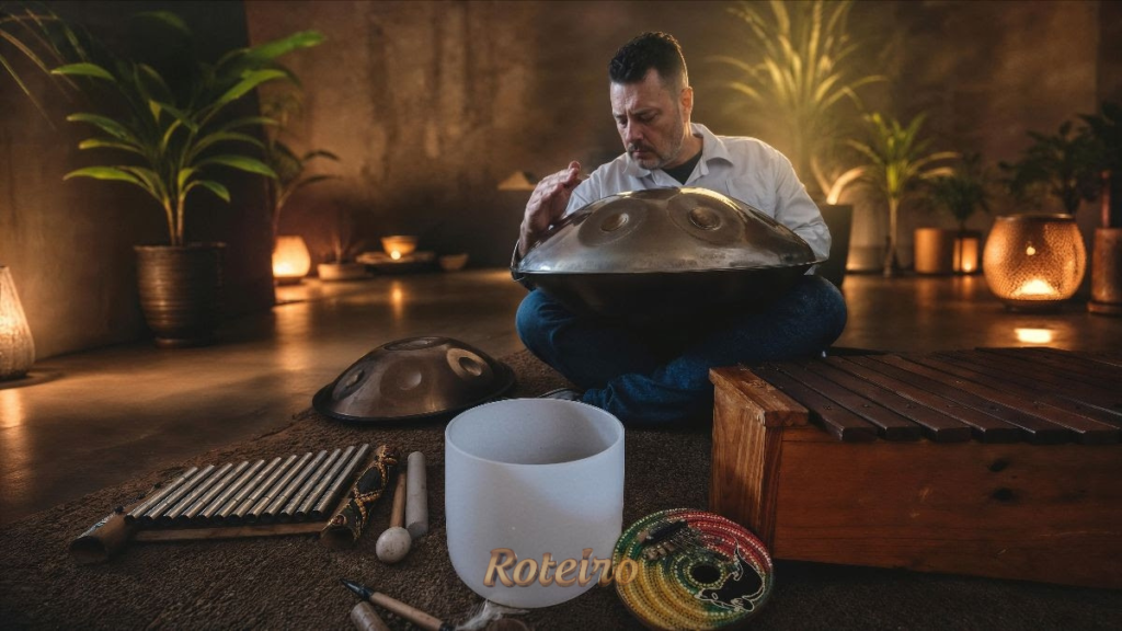 Sons de Cura II: Márcio Scialis toca handpan em sessão de sonoterapia